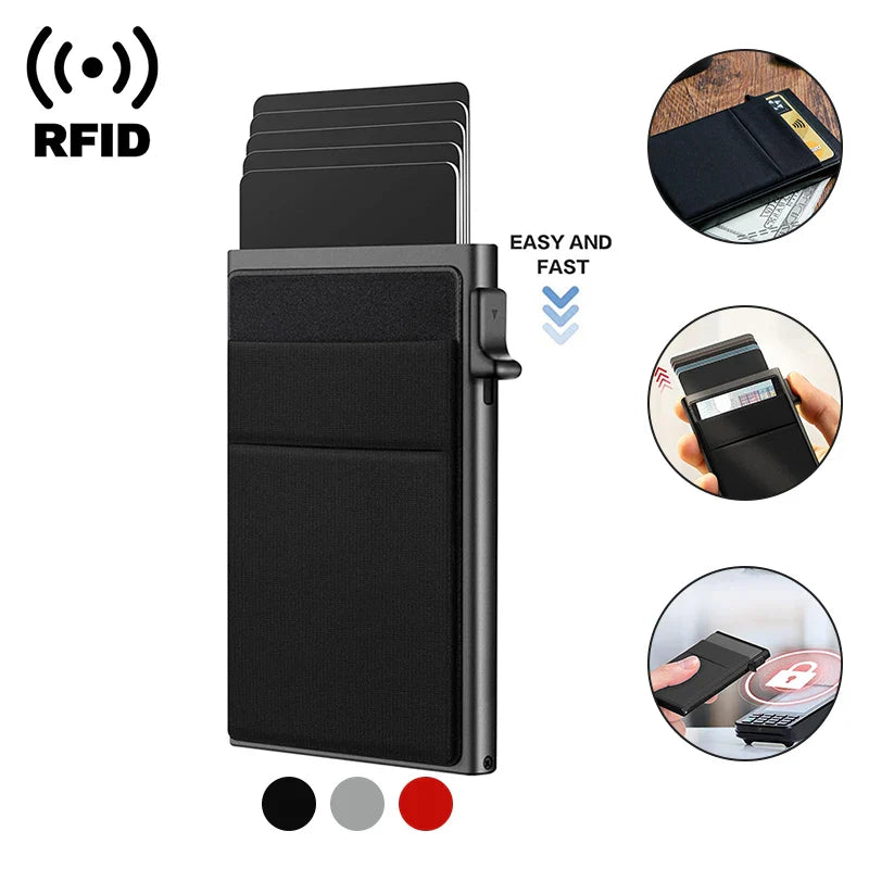 RFID Pop Up Credit Card Holder Wallet for Men and Women